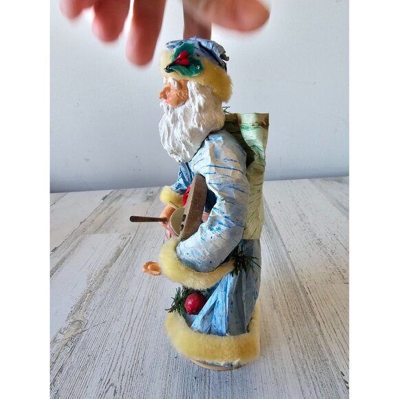 Vintage paper mache Santa band AS IS figurine statue Xmas decor - Picture 3 of 12